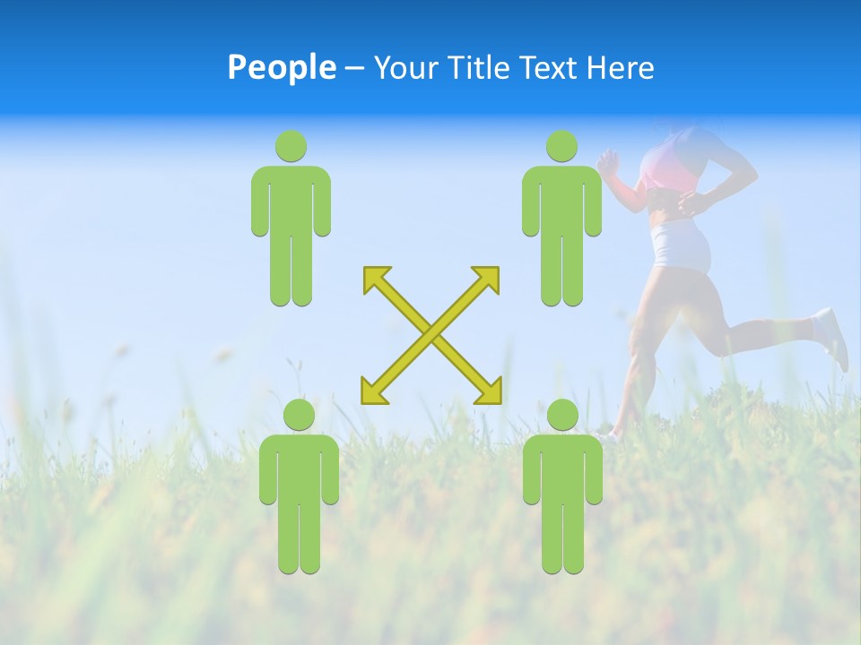 A Woman Running In The Grass Powerpoint Template PowerPoint Template