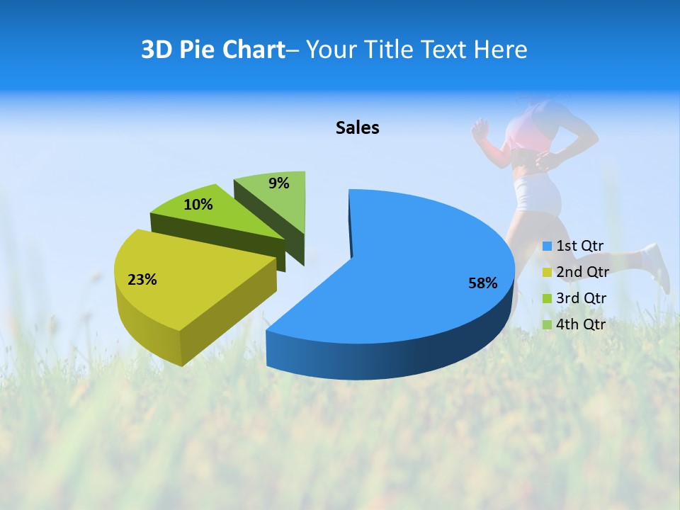 A Woman Running In The Grass Powerpoint Template PowerPoint Template