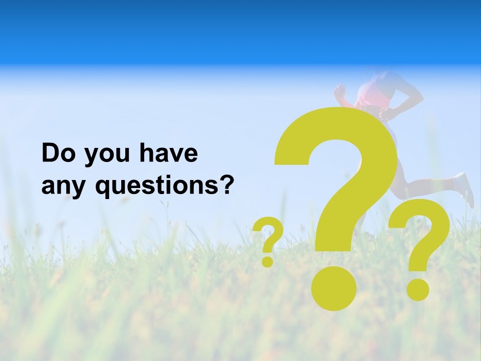 A Woman Running In The Grass Powerpoint Template PowerPoint Template