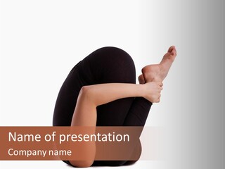 A Woman Sitting On The Ground With Her Feet Up PowerPoint Template