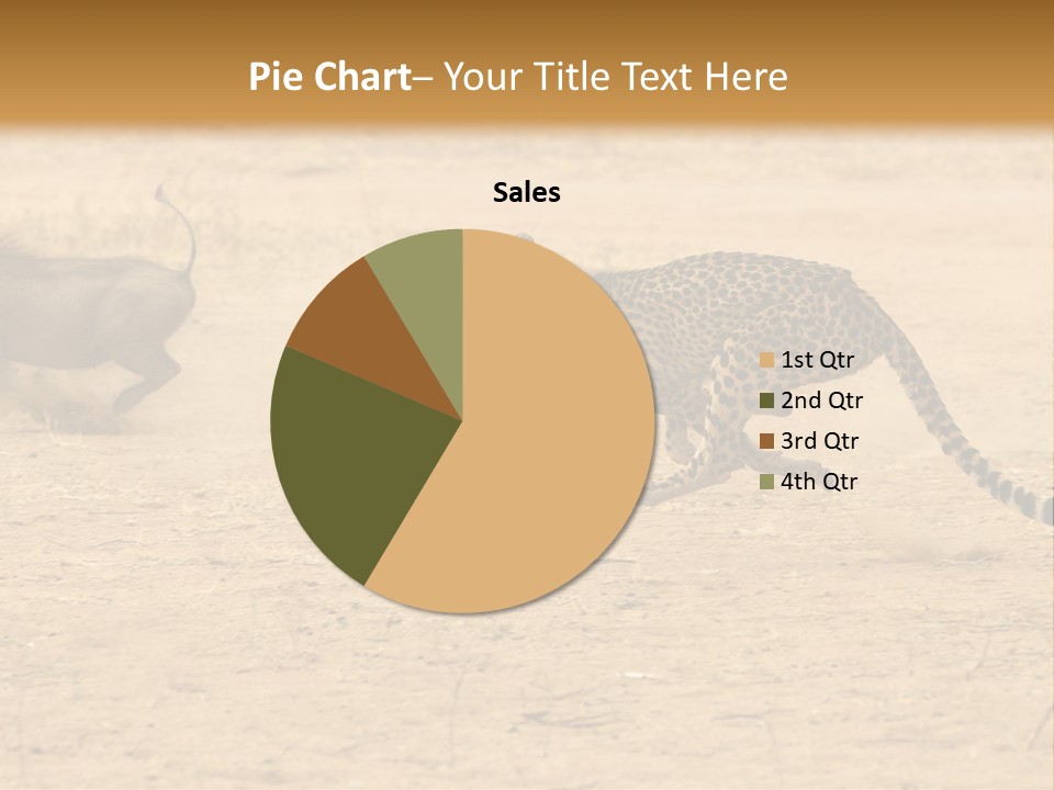 A Cheetah Chasing A Wildebeest In The Desert PowerPoint Template
