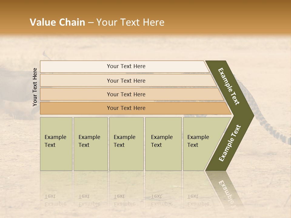 A Cheetah Chasing A Wildebeest In The Desert PowerPoint Template
