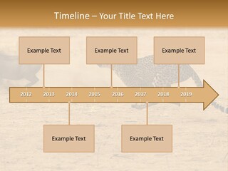 A Cheetah Chasing A Wildebeest In The Desert PowerPoint Template