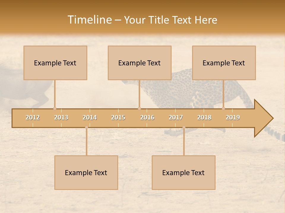 A Cheetah Chasing A Wildebeest In The Desert PowerPoint Template