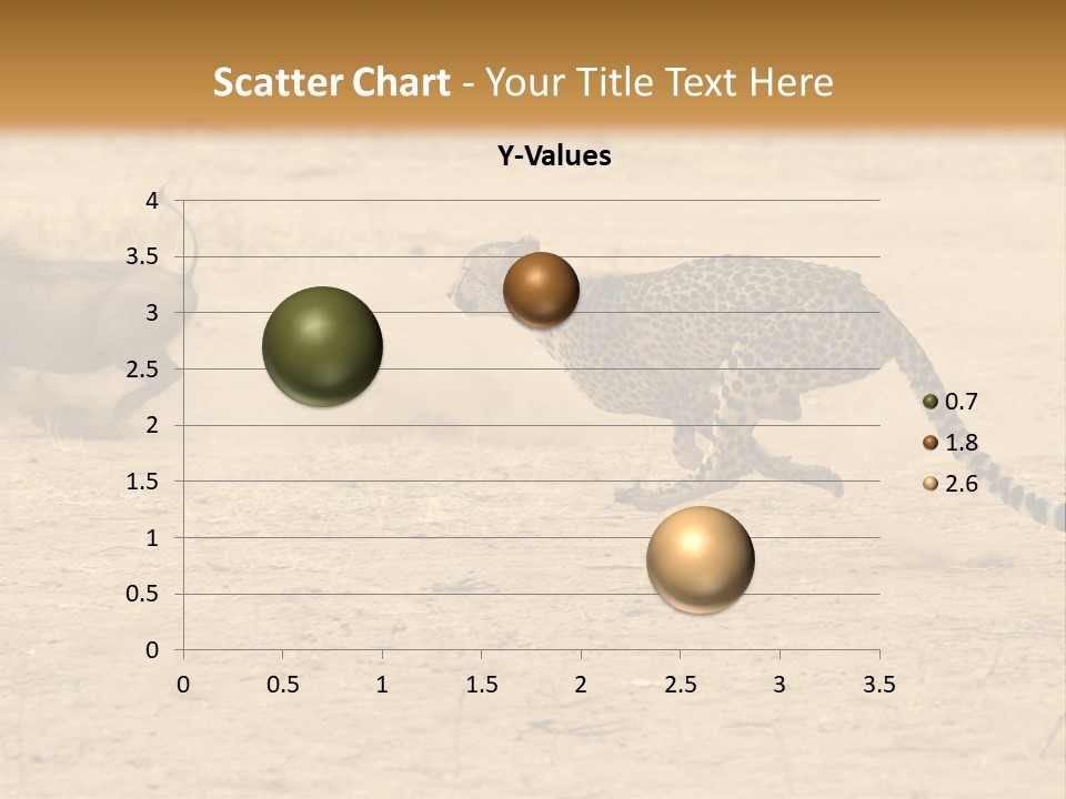 A Cheetah Chasing A Wildebeest In The Desert PowerPoint Template