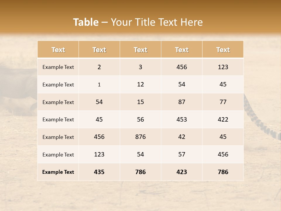A Cheetah Chasing A Wildebeest In The Desert PowerPoint Template