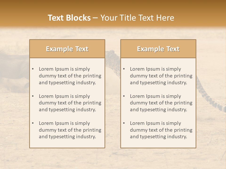 A Cheetah Chasing A Wildebeest In The Desert PowerPoint Template