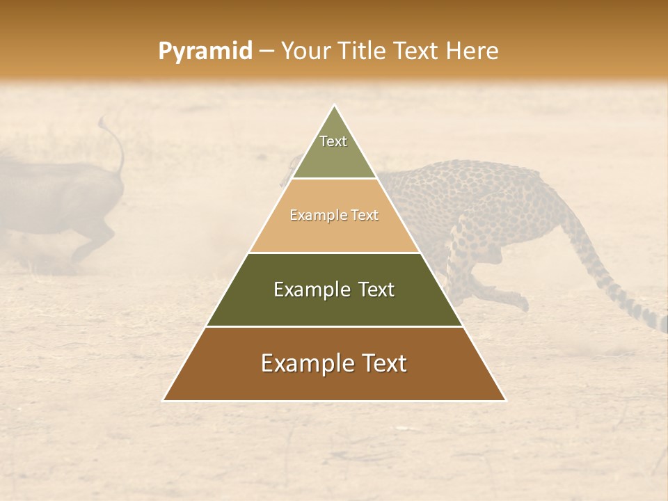 A Cheetah Chasing A Wildebeest In The Desert PowerPoint Template