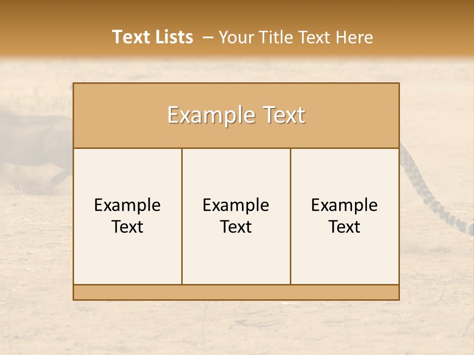 A Cheetah Chasing A Wildebeest In The Desert PowerPoint Template