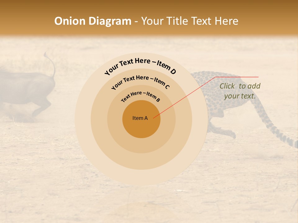 A Cheetah Chasing A Wildebeest In The Desert PowerPoint Template