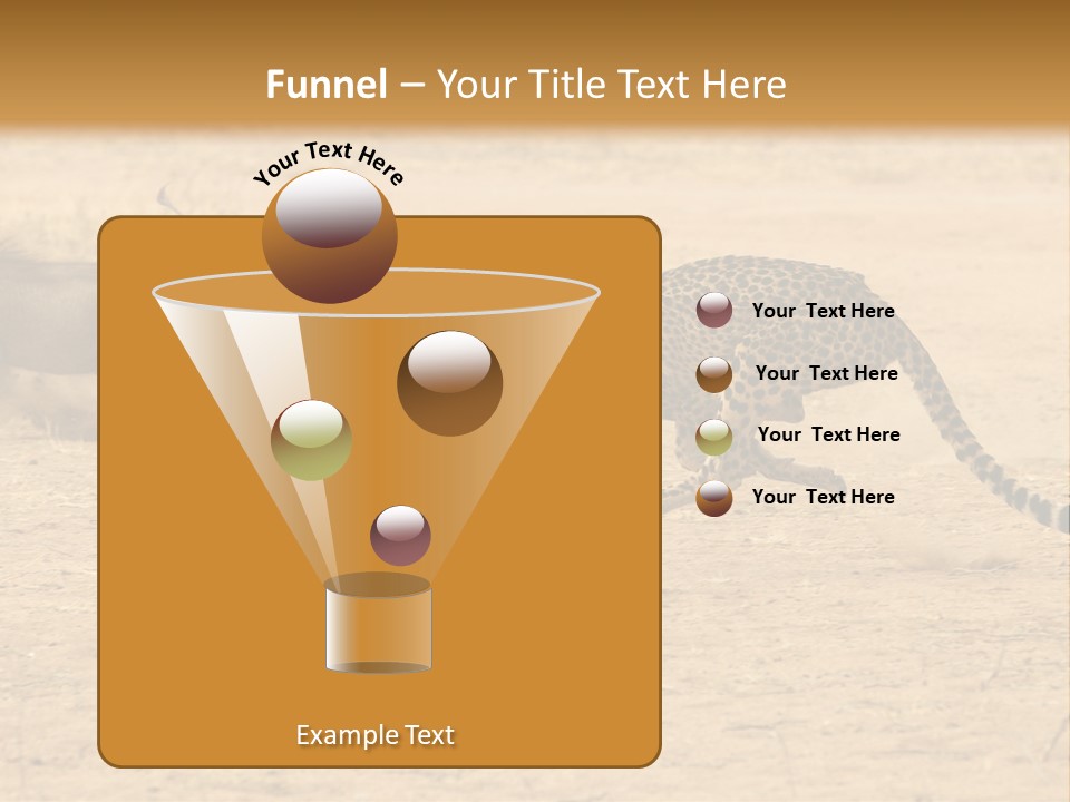 A Cheetah Chasing A Wildebeest In The Desert PowerPoint Template