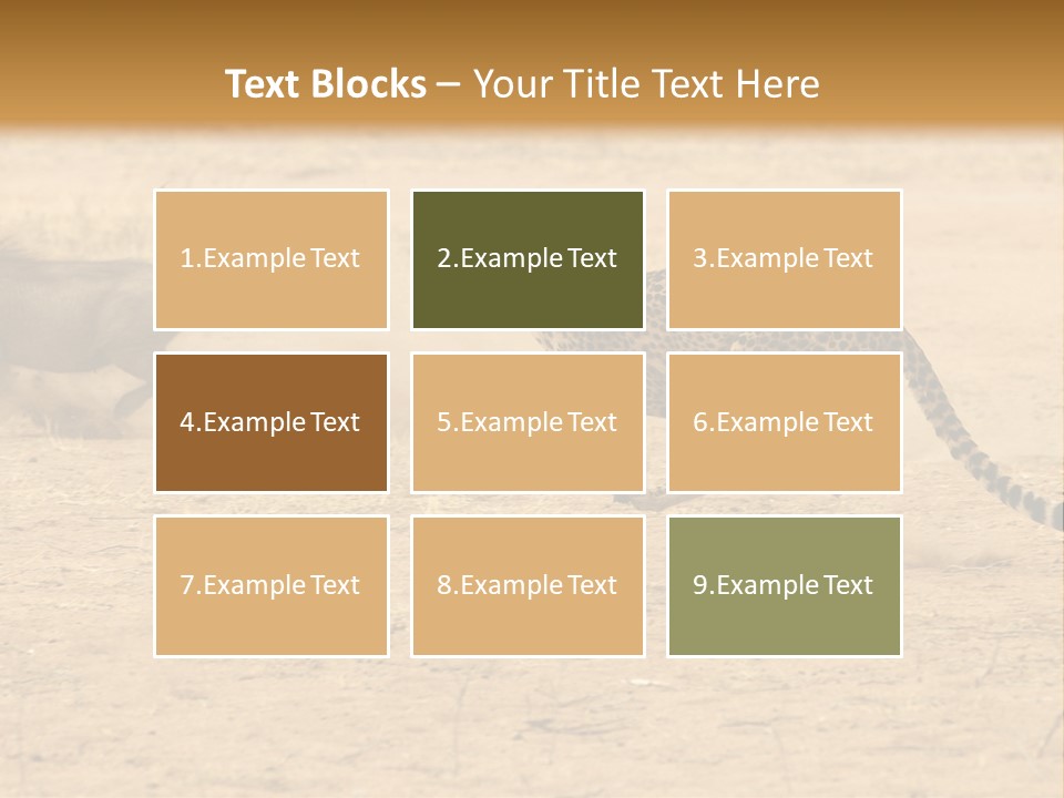 A Cheetah Chasing A Wildebeest In The Desert PowerPoint Template