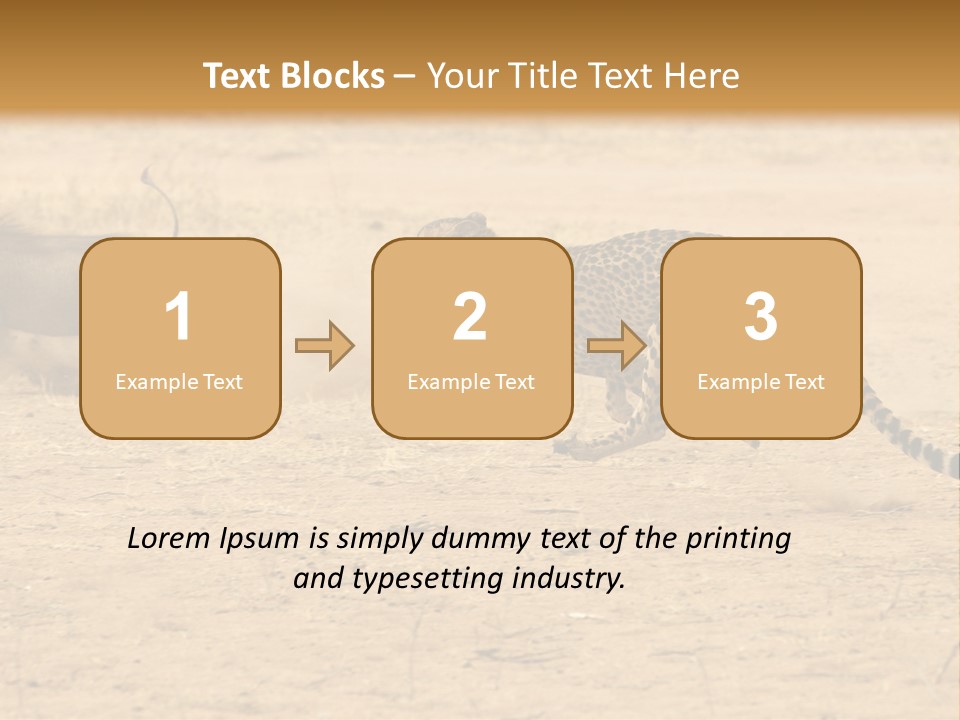 A Cheetah Chasing A Wildebeest In The Desert PowerPoint Template