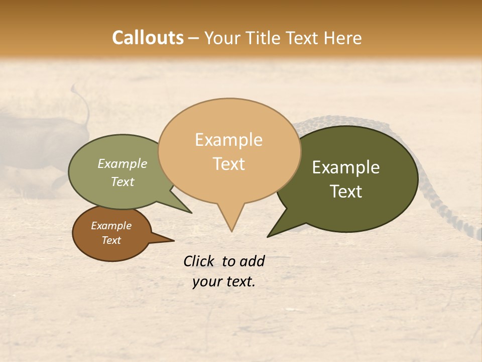 A Cheetah Chasing A Wildebeest In The Desert PowerPoint Template