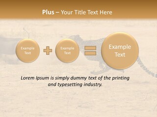 A Cheetah Chasing A Wildebeest In The Desert PowerPoint Template