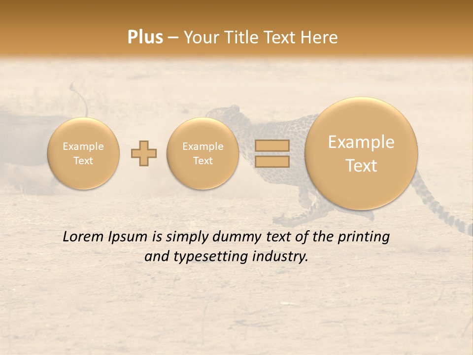 A Cheetah Chasing A Wildebeest In The Desert PowerPoint Template
