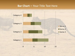 A Cheetah Chasing A Wildebeest In The Desert PowerPoint Template