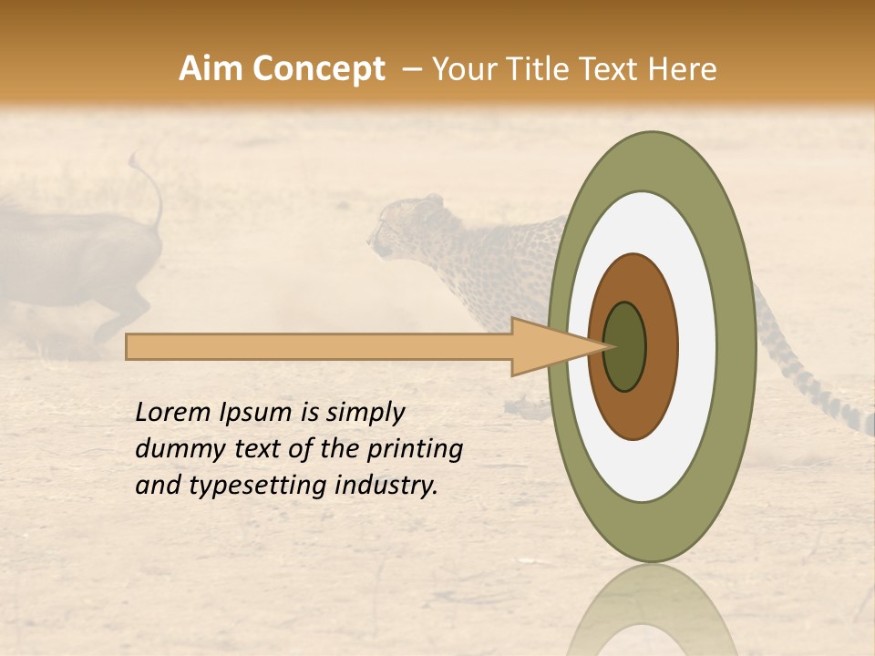 A Cheetah Chasing A Wildebeest In The Desert PowerPoint Template