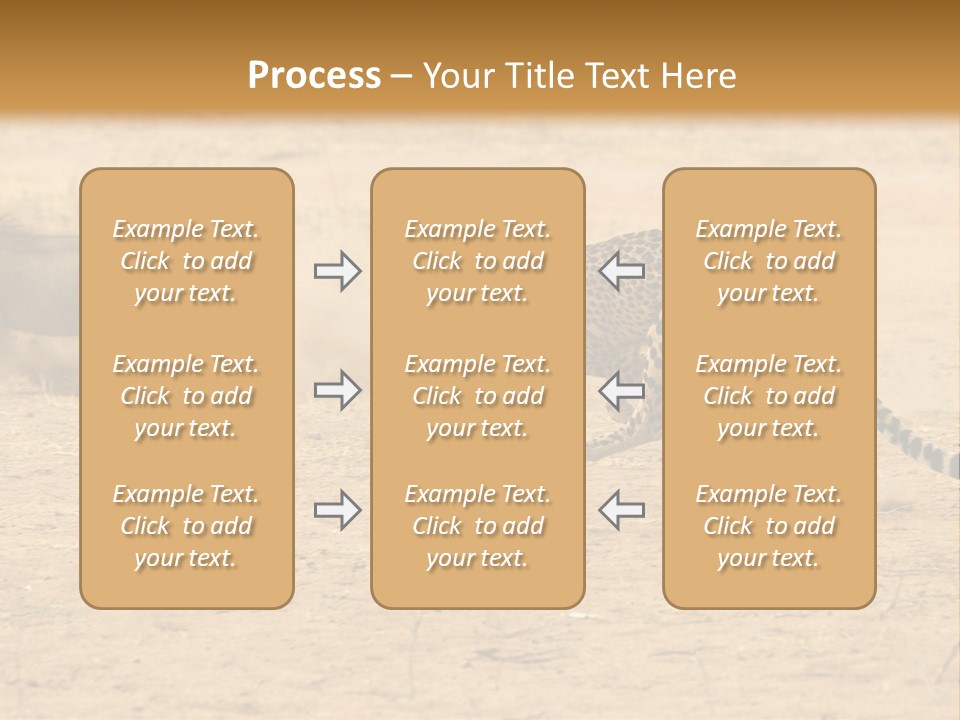 A Cheetah Chasing A Wildebeest In The Desert PowerPoint Template