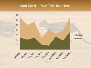 A Cheetah Chasing A Wildebeest In The Desert PowerPoint Template