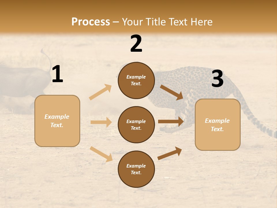 A Cheetah Chasing A Wildebeest In The Desert PowerPoint Template