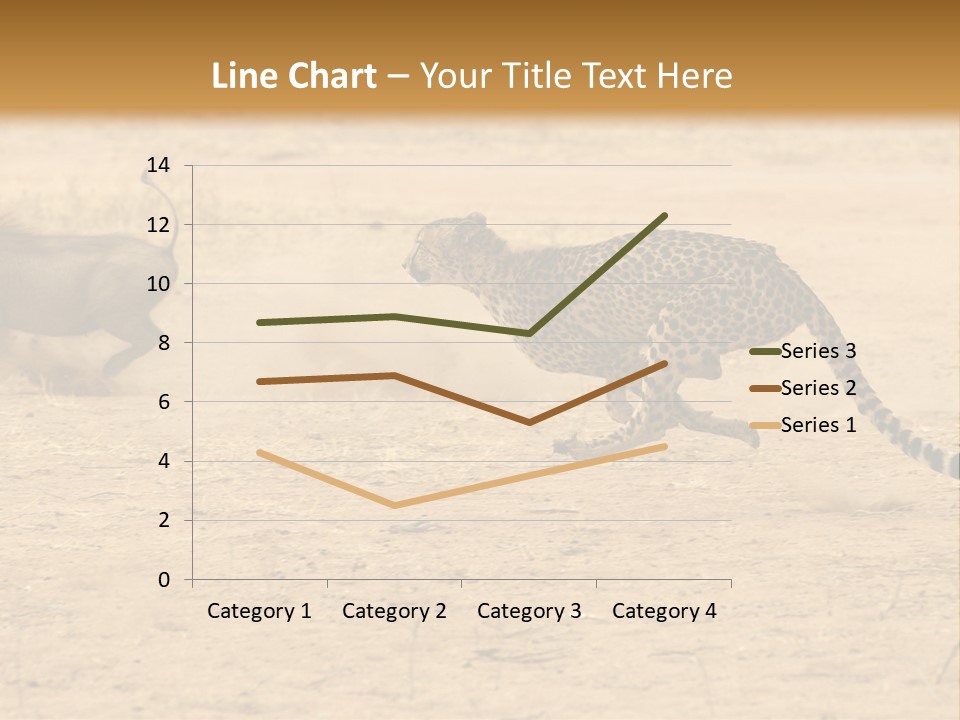 A Cheetah Chasing A Wildebeest In The Desert PowerPoint Template