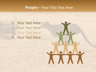 A Cheetah Chasing A Wildebeest In The Desert PowerPoint Template