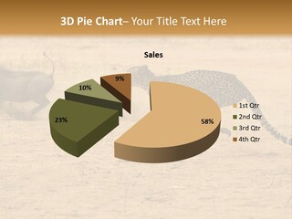 A Cheetah Chasing A Wildebeest In The Desert PowerPoint Template