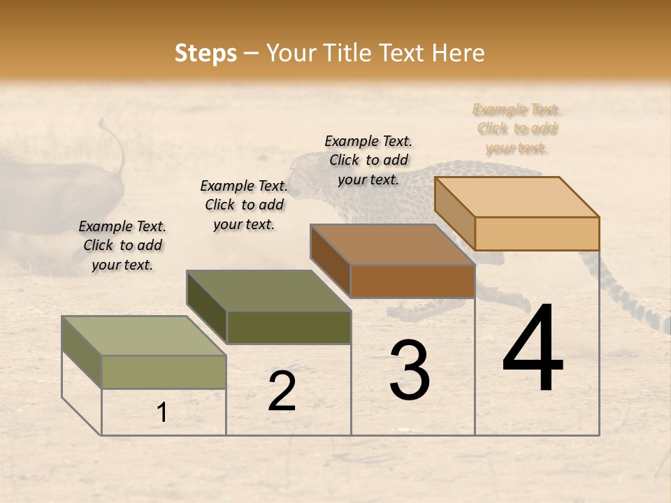A Cheetah Chasing A Wildebeest In The Desert PowerPoint Template