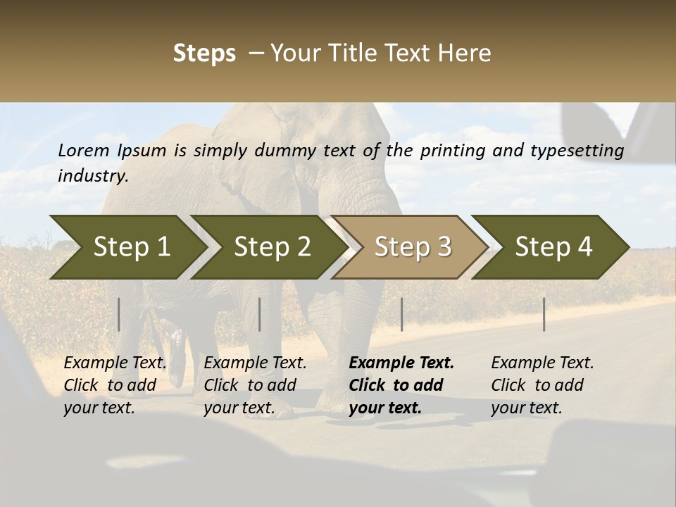 A Large Elephant Walking Across A Street Next To A Car PowerPoint Template
