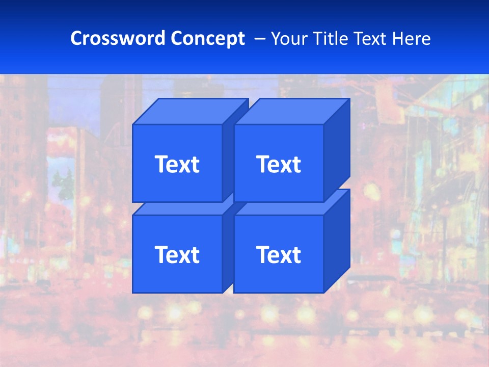 A Painting Of A City At Night Time PowerPoint Template