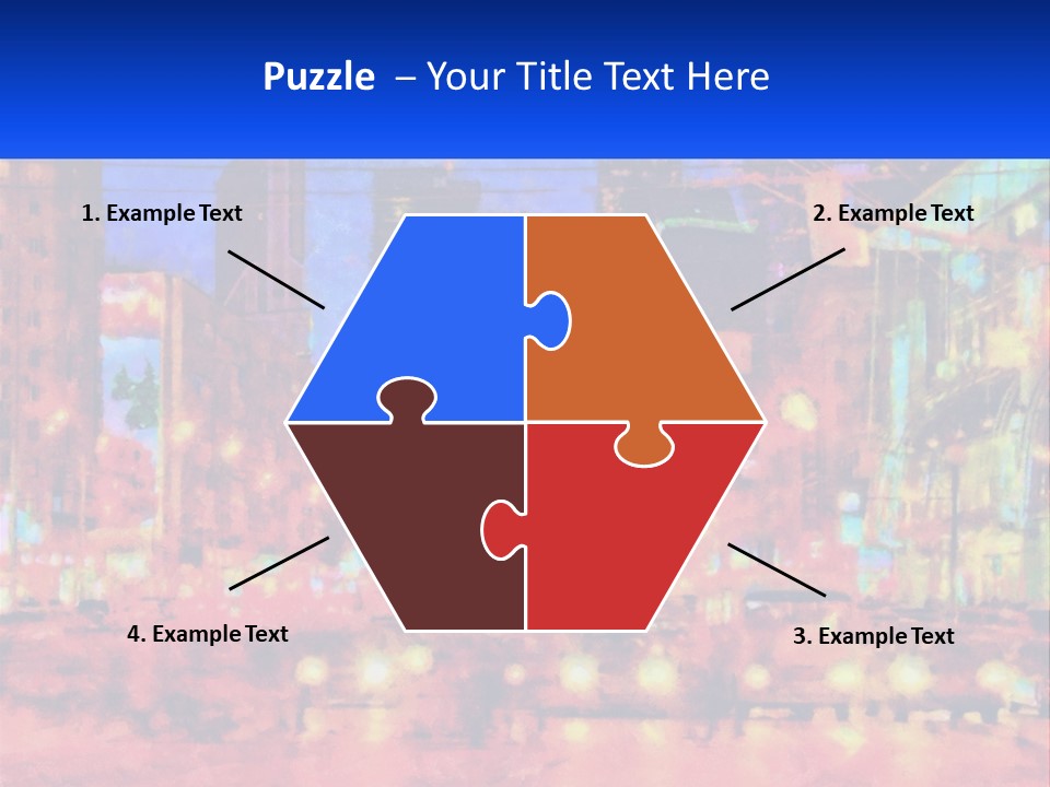 A Painting Of A City At Night Time PowerPoint Template