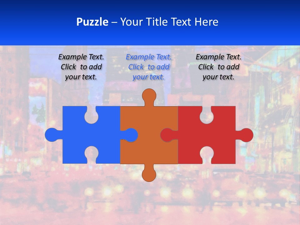 A Painting Of A City At Night Time PowerPoint Template