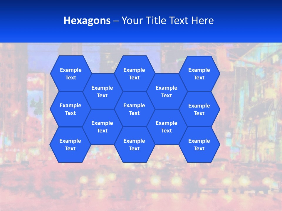 A Painting Of A City At Night Time PowerPoint Template