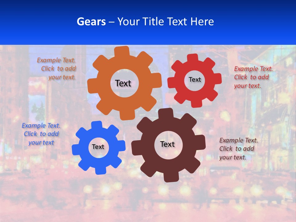 A Painting Of A City At Night Time PowerPoint Template