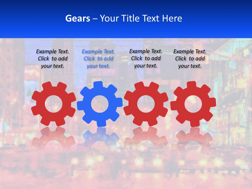 A Painting Of A City At Night Time PowerPoint Template