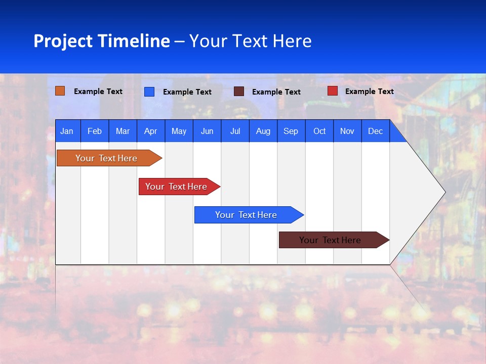 A Painting Of A City At Night Time PowerPoint Template