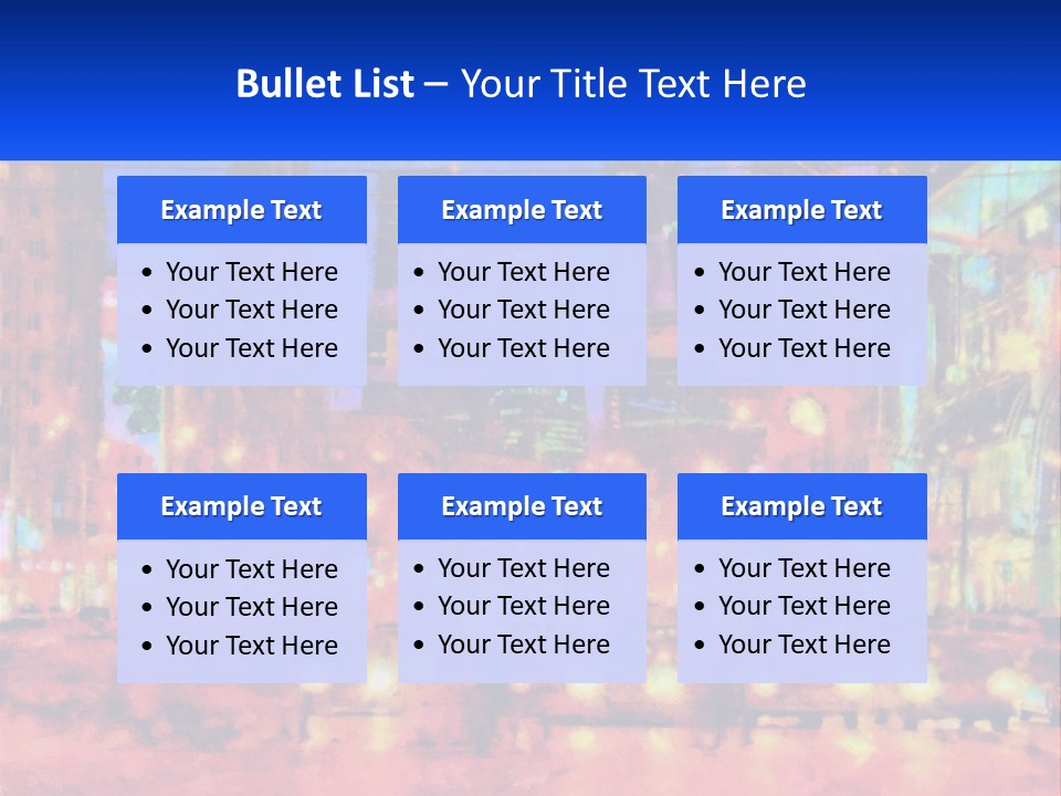 A Painting Of A City At Night Time PowerPoint Template