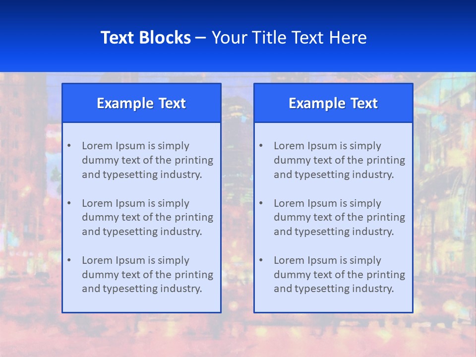 A Painting Of A City At Night Time PowerPoint Template