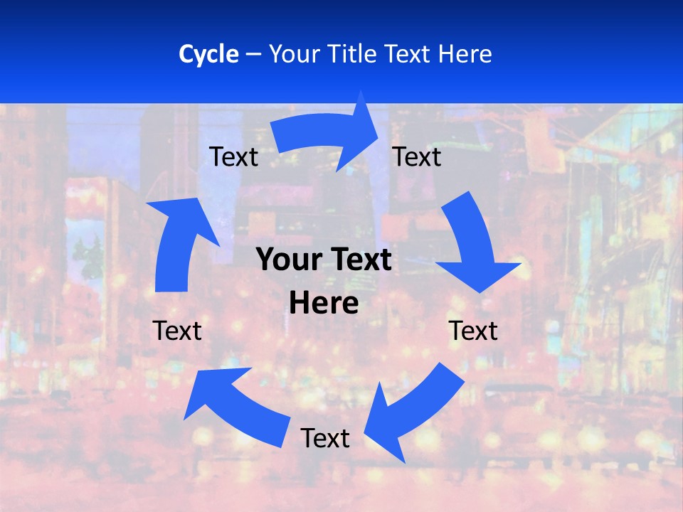 A Painting Of A City At Night Time PowerPoint Template