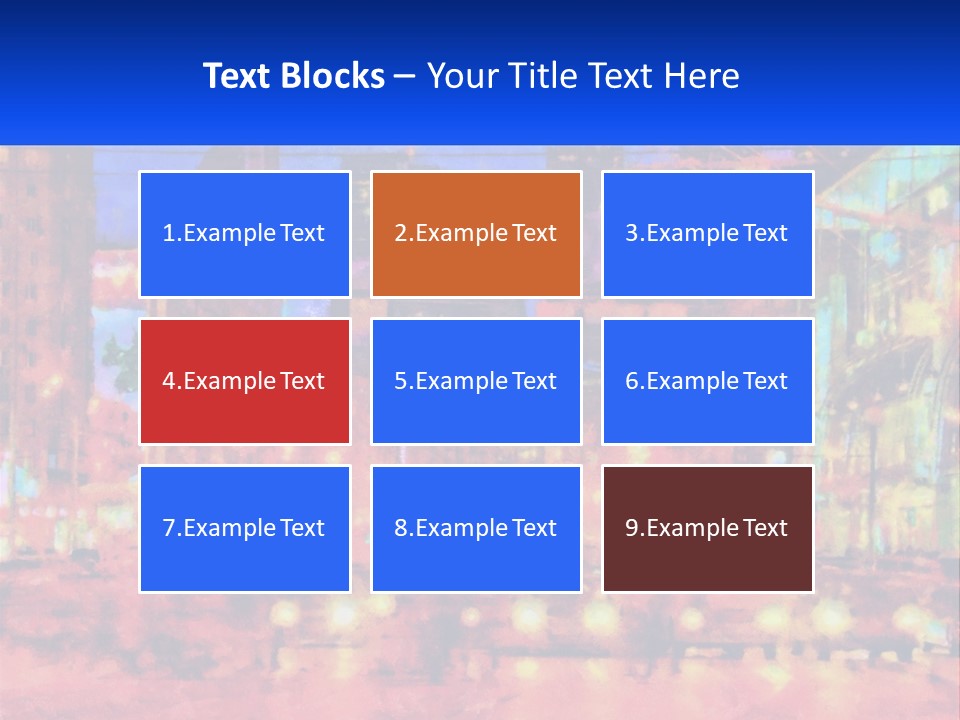 A Painting Of A City At Night Time PowerPoint Template