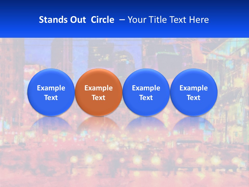 A Painting Of A City At Night Time PowerPoint Template