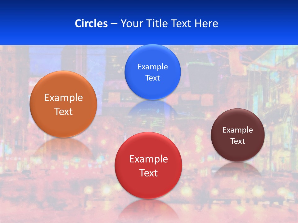 A Painting Of A City At Night Time PowerPoint Template