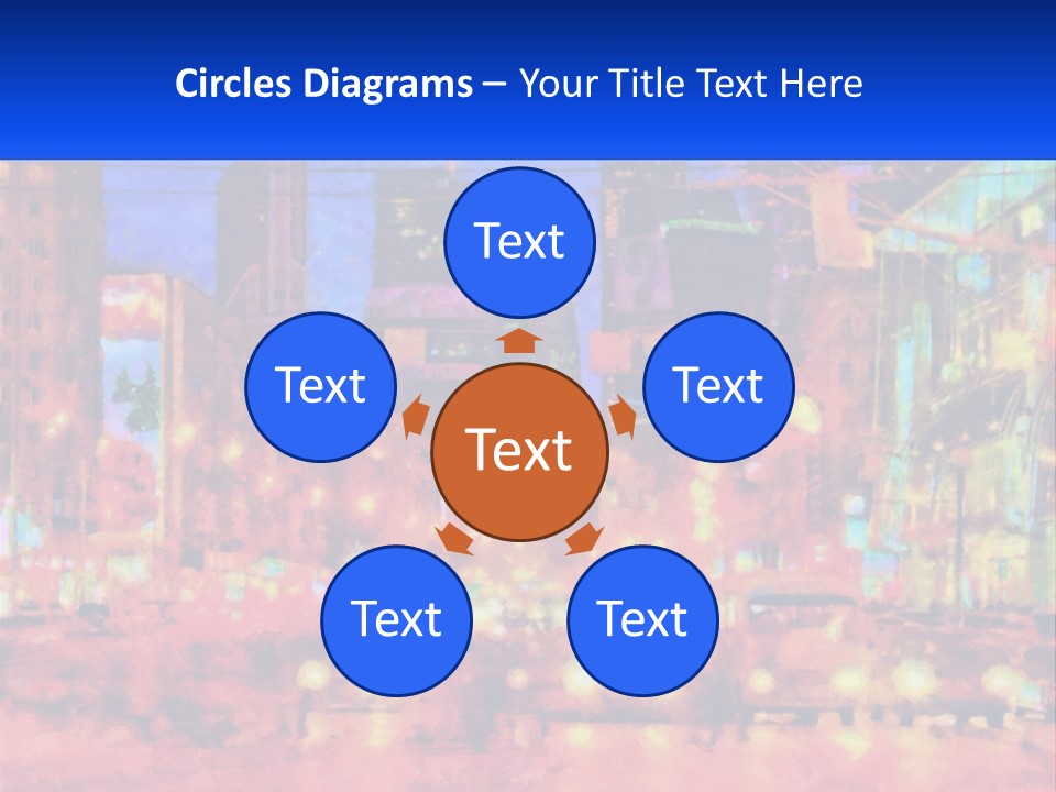 A Painting Of A City At Night Time PowerPoint Template