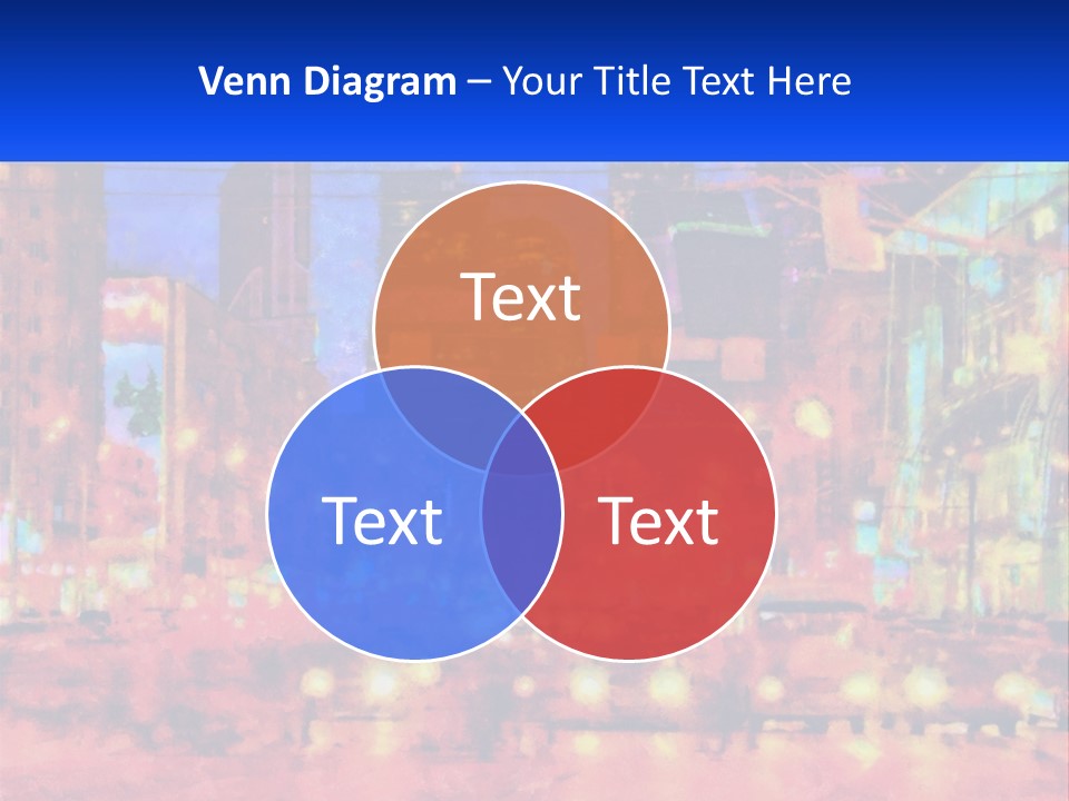 A Painting Of A City At Night Time PowerPoint Template