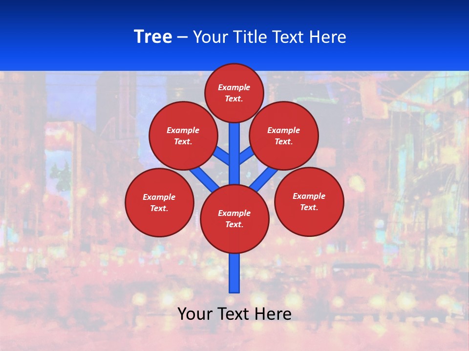 A Painting Of A City At Night Time PowerPoint Template