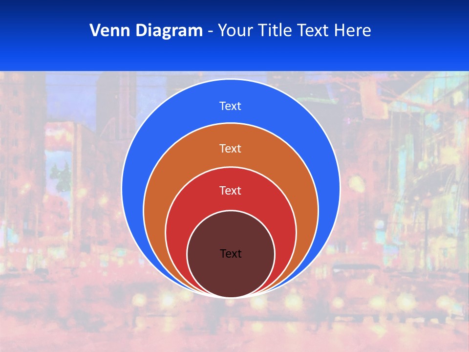 A Painting Of A City At Night Time PowerPoint Template