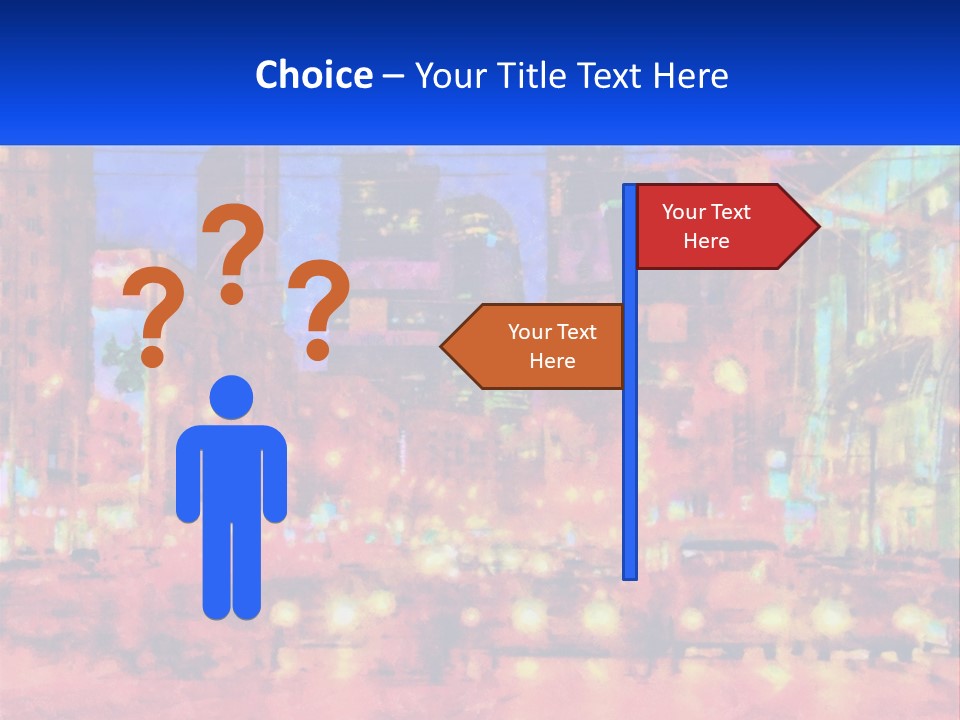 A Painting Of A City At Night Time PowerPoint Template