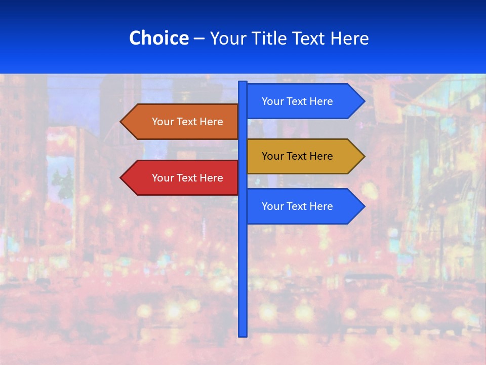 A Painting Of A City At Night Time PowerPoint Template