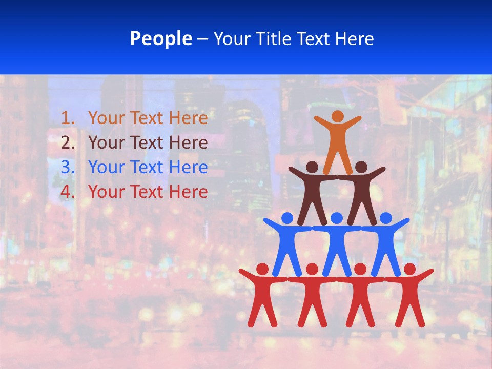 A Painting Of A City At Night Time PowerPoint Template